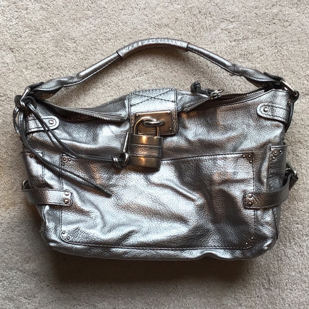 Chloe sliver metallic paddington bag